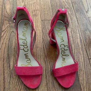 Hot pink Sam Edelman chunky heels